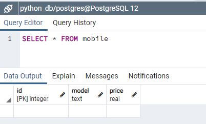 Create a PostgreSQL table from Python