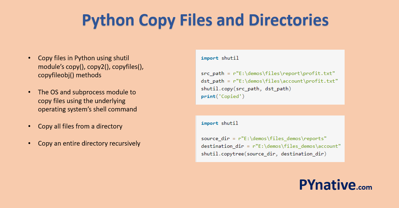 Python Copy Files And Directories [10 Ways] – Pynative