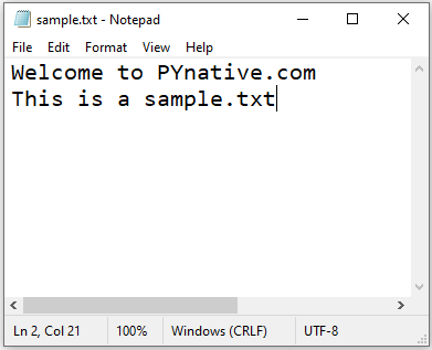 sample text file